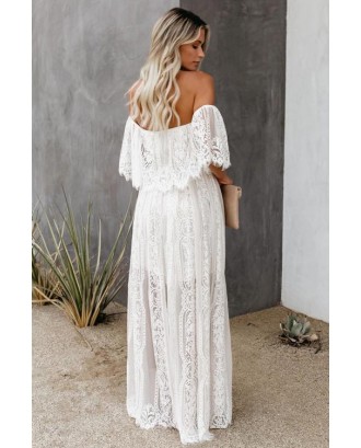 The Best Chapter Off The Shoulder Lace Maxi Dress