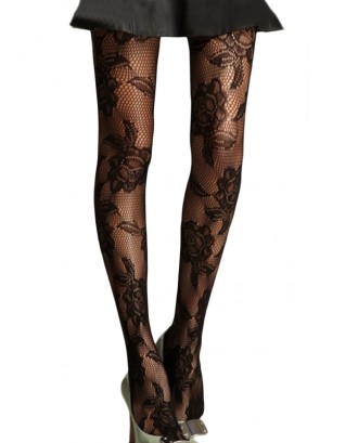 Seamless Floral Fishnet Tights