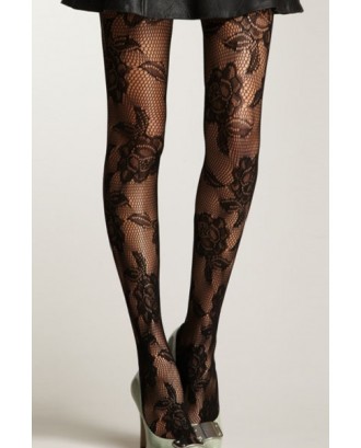 Seamless Floral Fishnet Tights