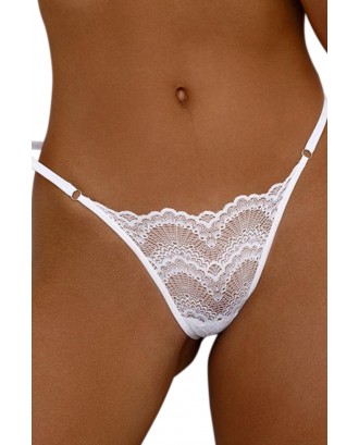 White Watch The Back Lace Panty
