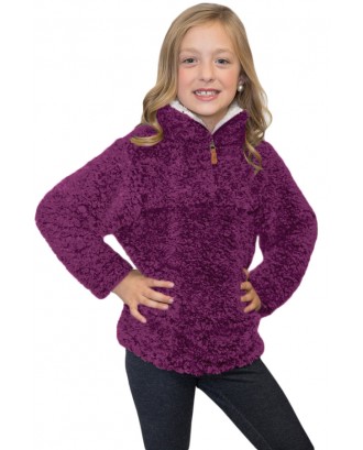 Violet Luxe Fuzzy Pullover Sherpa Girl Sweatshirt