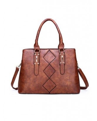 Retro 3Pcs Handbag Wallet Bag Set - Brown