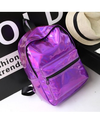 Women Hologram Laser Holographic Backpack - Purple