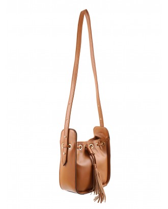 Tassels String Leisure Minimalist Crossbody Bag - Brown