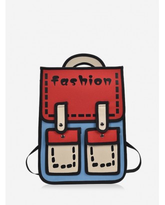 Cartoon Style Chic Backpack - Red