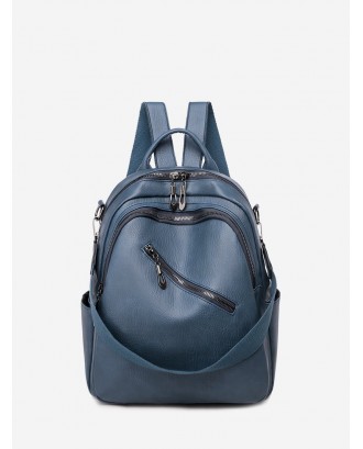 Winter Korean Simple Travel Backpack - Blue Gray