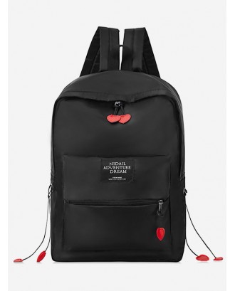 Chic Letter Design Backpack - Black