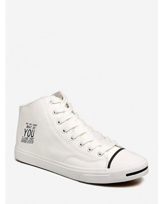 Letter Graphic Mid Top Casual Shoes - White Eu 43