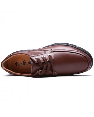 Stylish Business Lace-up Leather Casual Shoes for Men - Blood Red Eu 43