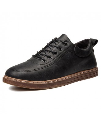 Men Fashion Flat Shoes Comfortable Lace-up - Black Eu 41