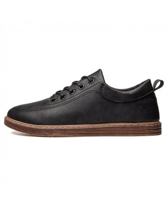 Men Fashion Flat Shoes Comfortable Lace-up - Black Eu 41
