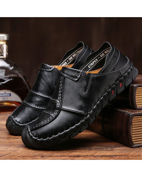 Casual Stylish Genuine Leather Shoes for Men - Black 42