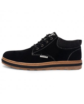 Men Lace Up PU Leather Casual Shoes - Black Eu 41