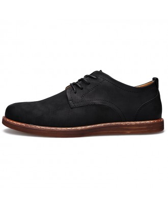 Fashionable Casual Leather Shoes for Men - Black Eu 44