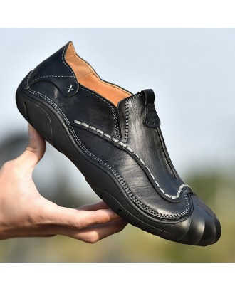Male Genuine Leather Wearable Casual Shoes - Black Eu 44