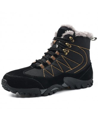 Men Warm Boots Comfortable Wearable Lace-up - Black Eu 40