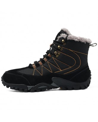 Men Warm Boots Comfortable Wearable Lace-up - Black Eu 40