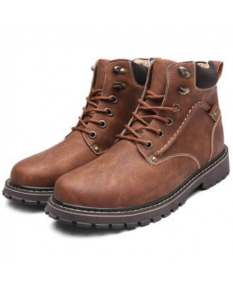 Men's Martin Boots Fashionable Warm - Light Brown Eu 39