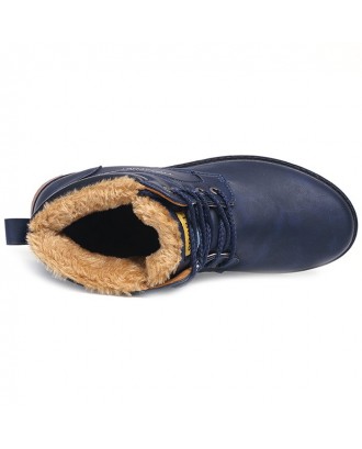 VANCAT Men Lace-up Boots Anti-slip Comfortable Warm Durable - Dark Slate Blue Eu 40