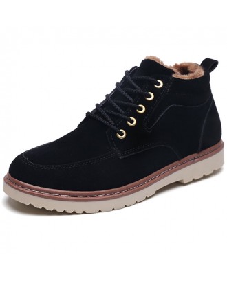 Men Warm Boots Comfortable Durable High-top - Black Eu 40