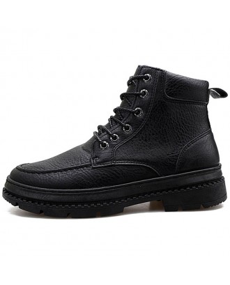 Men Boots Fashion High-top Lace-up Comfortable - Black Eu 44