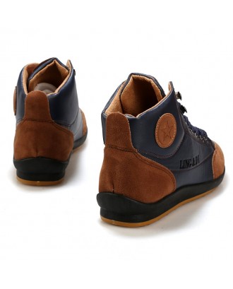 Stylish Comfortable Leisure Leather Casual Boots for Men - Lapis Blue Eu 45