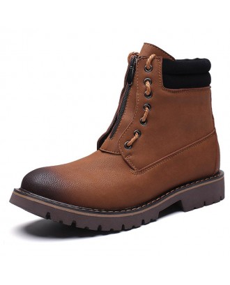 Men's Boots High Top PU for Outdoor - Brown Eu 44