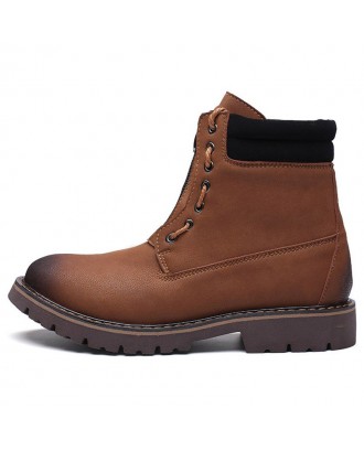 Men's Boots High Top PU for Outdoor - Brown Eu 44