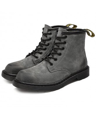 VANCAT Men Classic High-top Boots Comfortable Lace-up - Ash Gray Eu 41