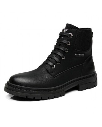 MUHUISEN ZYG02 Men Lace-up Boots High-top Durable - Black Eu 38