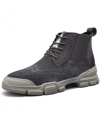 Men's High Top Martin Boots for Daily Use - Gray Eu 43
