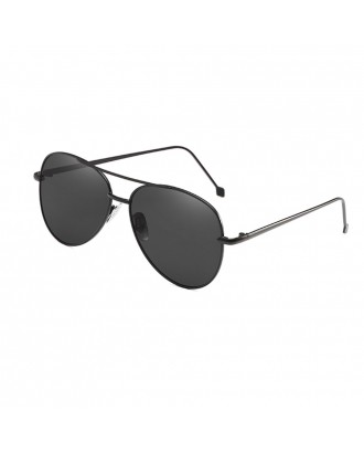 Oval Metal Sunglasses Women Fashion Glasses Brand Designer Retro Vintage Sunglasses - Black