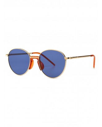 Metal Vintage Round Sunglasses - Sky Blue