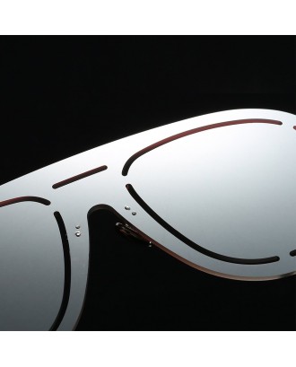 Oval Frameless Sunglasses Retro Glasses Retro Vintage Sunglasses - Silver