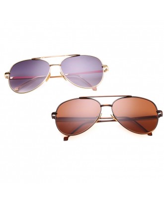 Oval Metal Sunglasses Women Fashion Glasses Brand Designer Retro Vintage Sunglasses - Wood