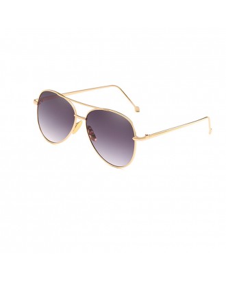 Oval Metal Sunglasses Women Fashion Glasses Brand Designer Retro Vintage Sunglasses - Indigo
