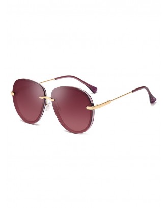 Metal UV Protection Sunglasses - Medium Violet Red