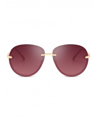 Metal UV Protection Sunglasses - Medium Violet Red